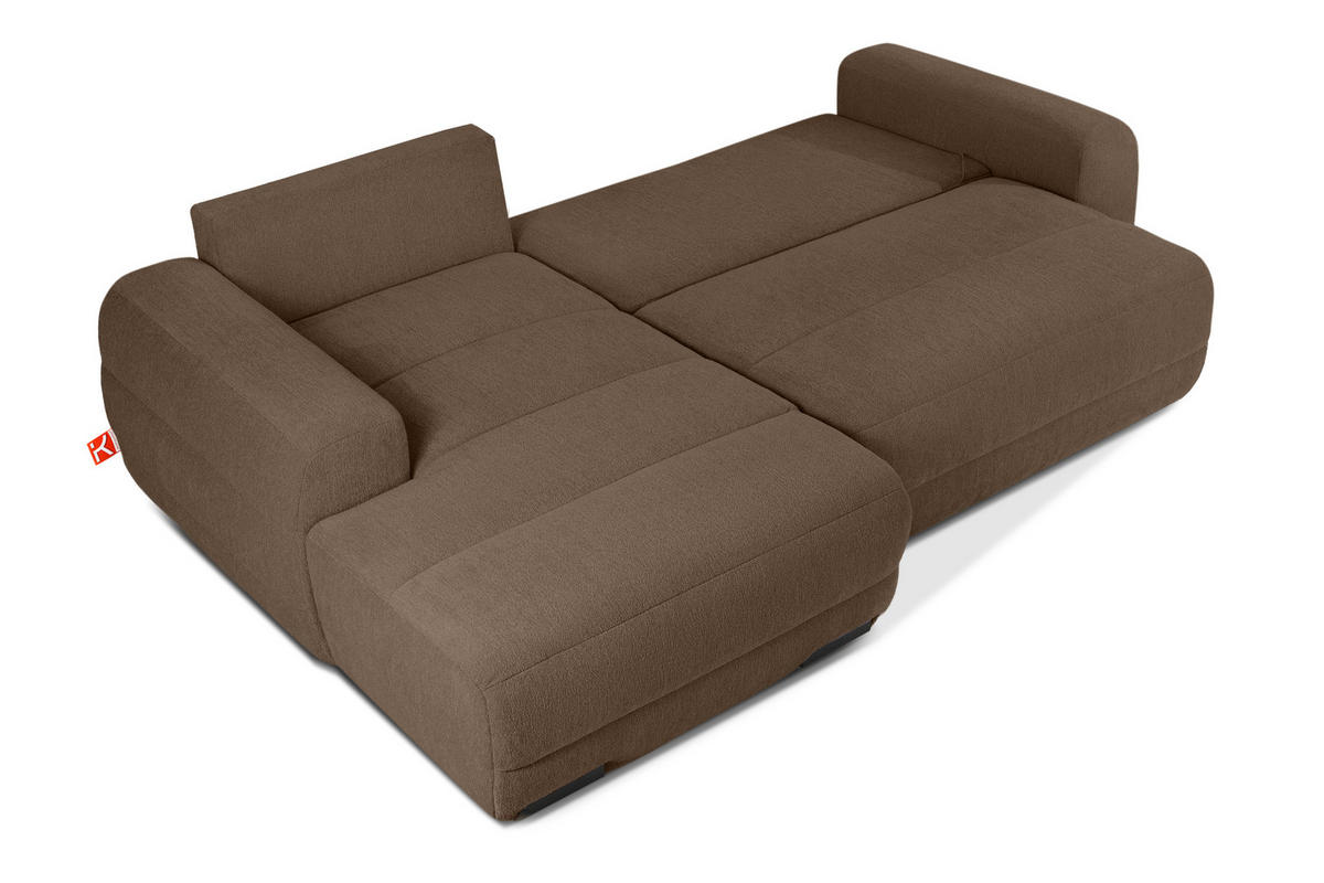 ECKSOFA LINKS BLUME, Braun - Braun, Holz/Holzwerkstoff (271/164cm) - KONSIMO®
