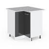 ECKUNTERSCHRANK R-Line Anthrazit Hochglanz 75.6 cm, AP Marmor - Schwarz Hochglanz/Anthrazit, Holzwerkstoff (75.6/81.6/60cm) - Vicco