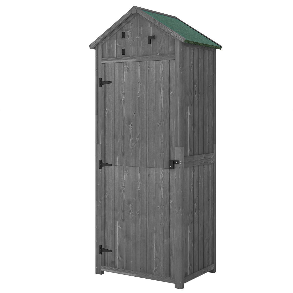 GARTENSCHRANK DE-09244 Grau - Grau, Holz (54.2/179/77cm) - ComfortXL
