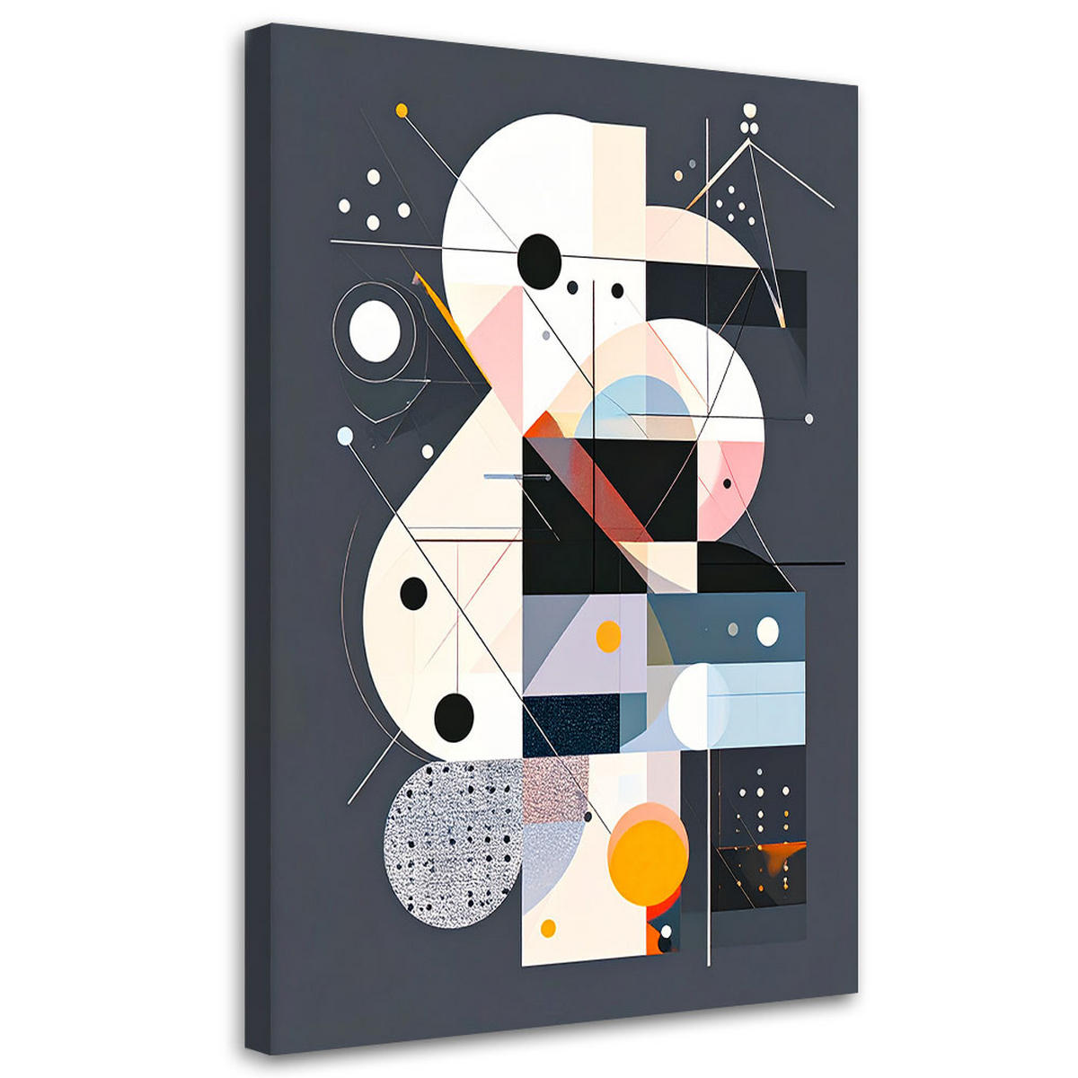 LEINWANDBILD Geometrische Abstraktion Bauhaus 70x100cm - Multicolor, Textil (70/100cm) - Feeby