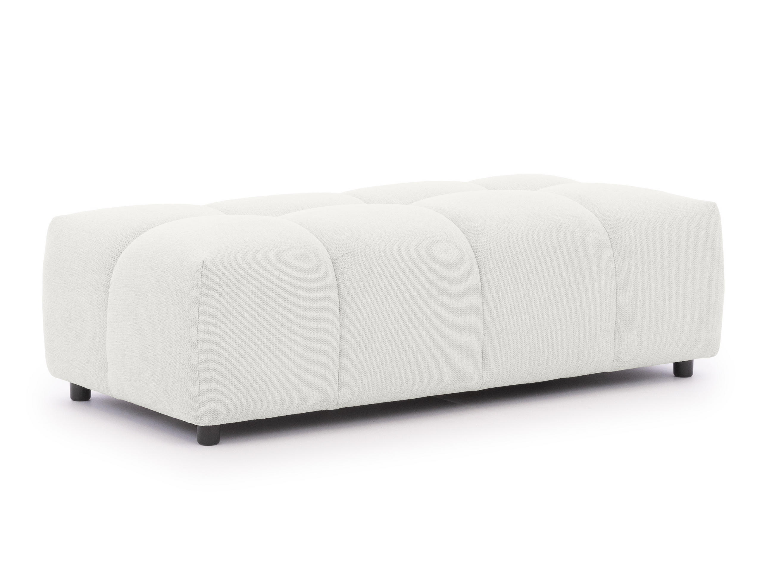 HOCKER Bubble mit Sitzfläche in Bubble-Optik aus weichem Creme Strukturstoff mit schöner Sitzkomfort - Creme/Schwarz, Holz/Kunststoff (147/42/74cm) - S-Style Möbel