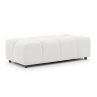 HOCKER Bubble mit Sitzfläche in Bubble-Optik aus weichem Creme Strukturstoff mit schöner Sitzkomfort - Creme/Schwarz, Holz/Kunststoff (147/42/74cm) - S-Style Möbel