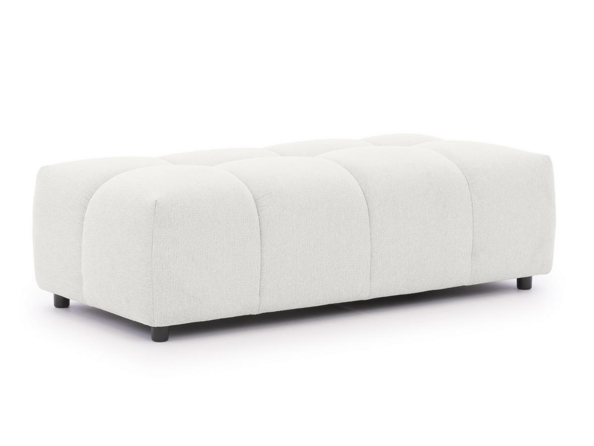 HOCKER Bubble mit Sitzfläche in Bubble-Optik aus weichem Creme Strukturstoff mit schöner Sitzkomfort - Creme/Schwarz, Holz/Kunststoff (147/42/74cm) - S-Style Möbel