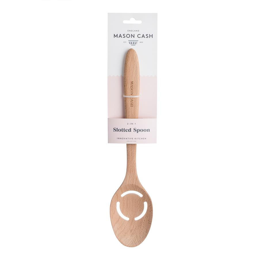 KOCHLÖFFEL mit Eiertrenner 2-IN-1 - Rot, Holz (32cm) - Mason Cash