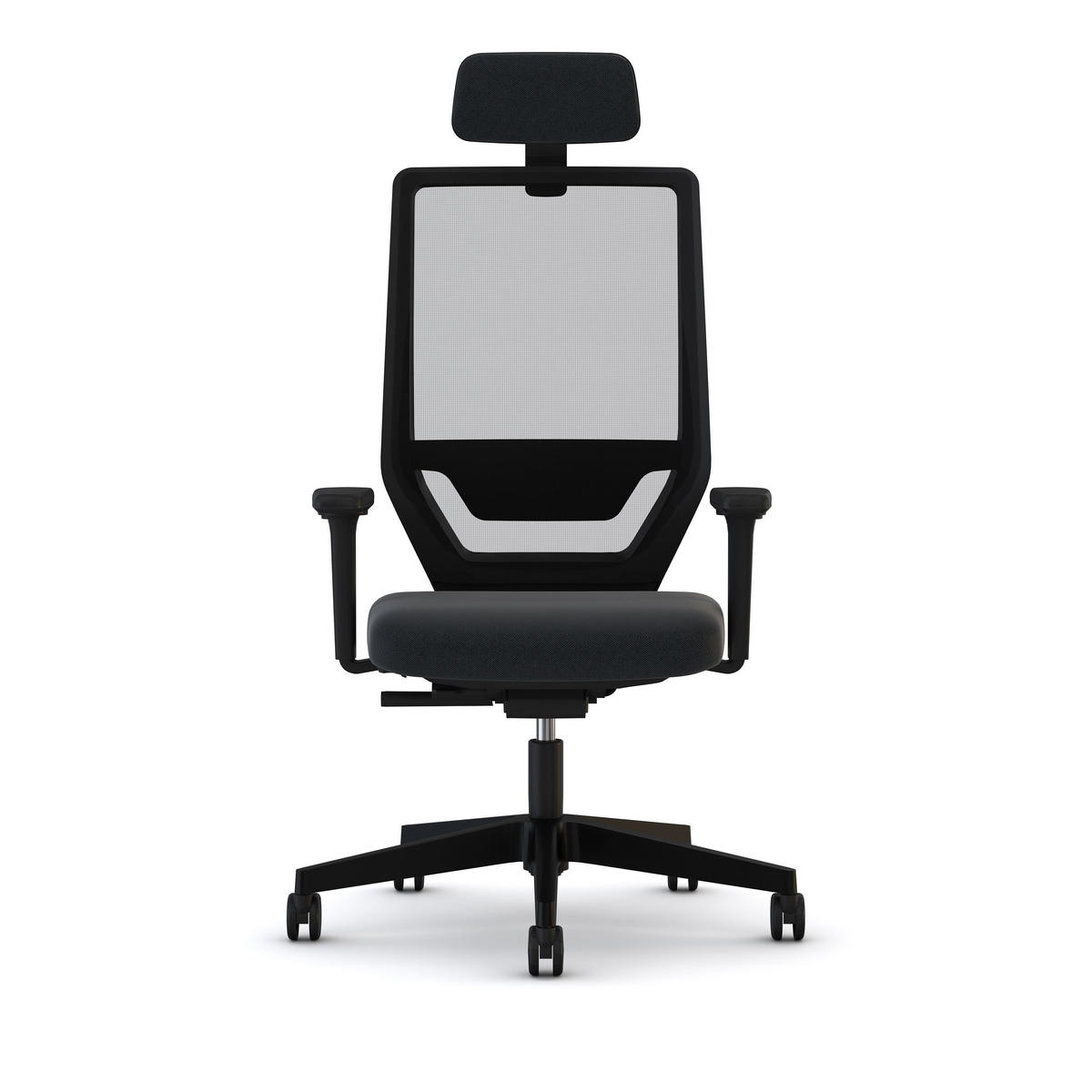 DREHSTUHL Bürostuhl Streamo mit Netzrücken und Kopfstütze wie Sitz Schwarz Netzrücken für Luftzirkulation - Schwarz, Textil (48/132/61cm) - ASSMANN