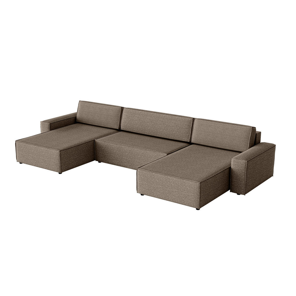 WOHNLANDSCHAFT Lummo U mit Schlaffunktion, Braun - Braun, Textil (386/70/185cm) - Fedve