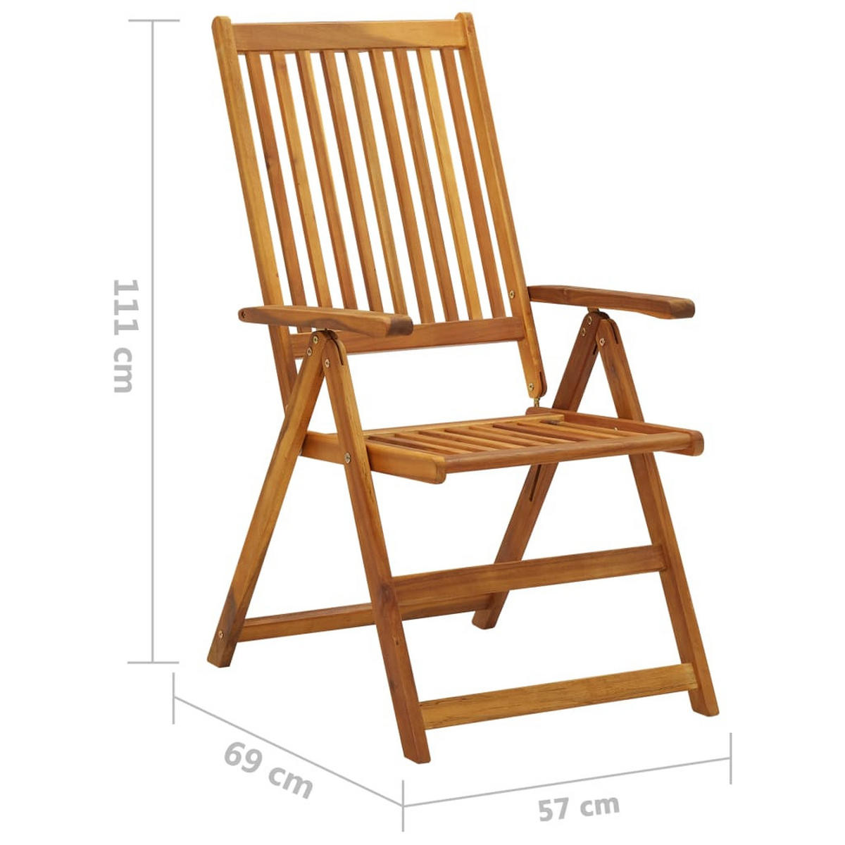 GARTEN-LIEGESTÜHLE 2er Set Mit Kissen Akazie Massivholz - Rot, Holz (57/111/69cm) - vidaXL