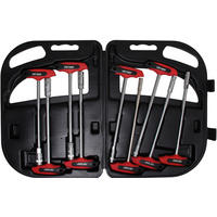 STECKSCHLÜSSEL-SATZ MIT T-GRIFF | SW 6 - 14 MM | 9-TLG. - Multicolor, Kunststoff/Metall (1/1cm) - BGS technic