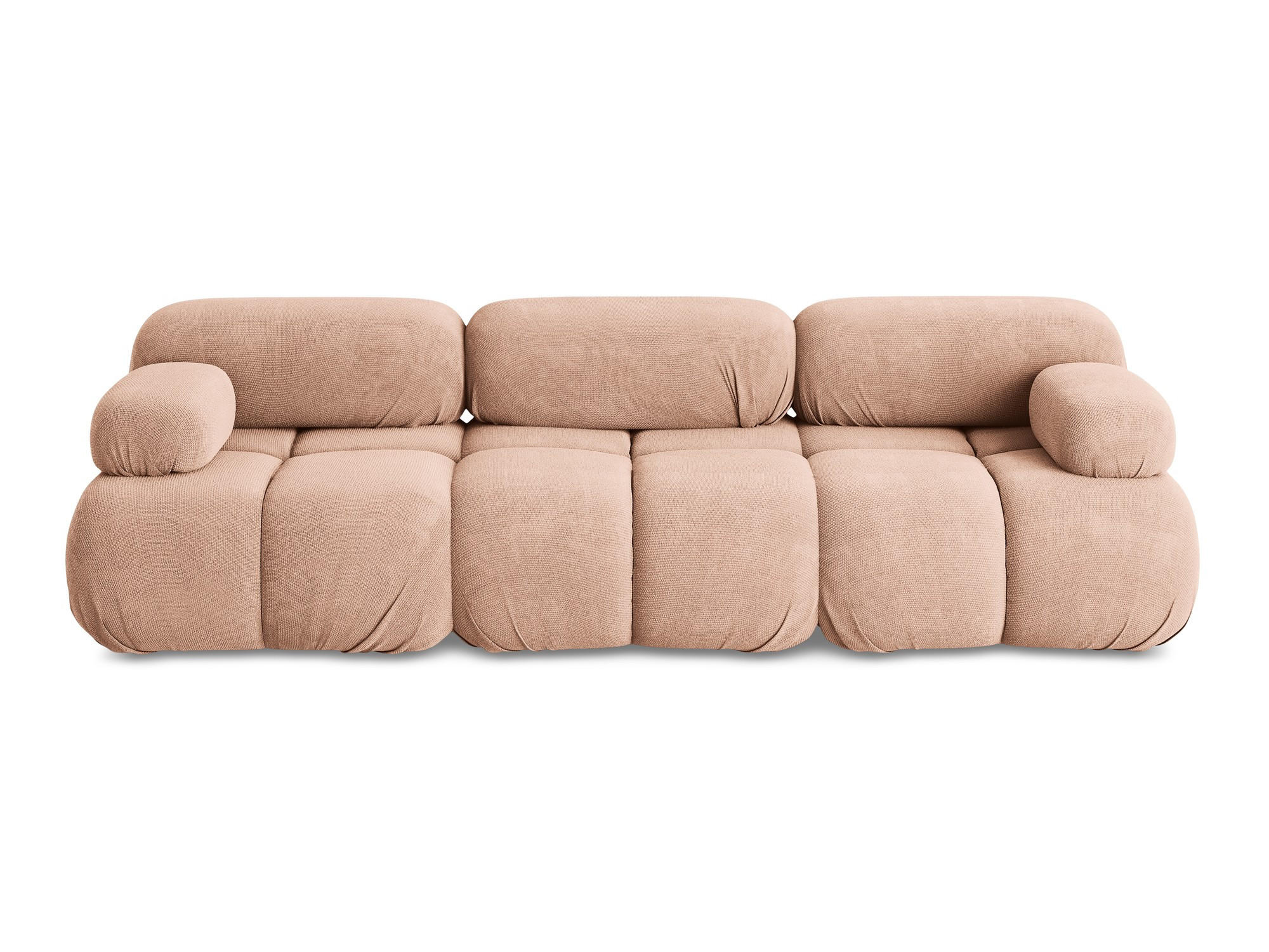 3-SITZER SOFA Chenille Stoff Pink - Pink/Koralle, Kunststoff/Textil (285/70/96cm) - Makamii