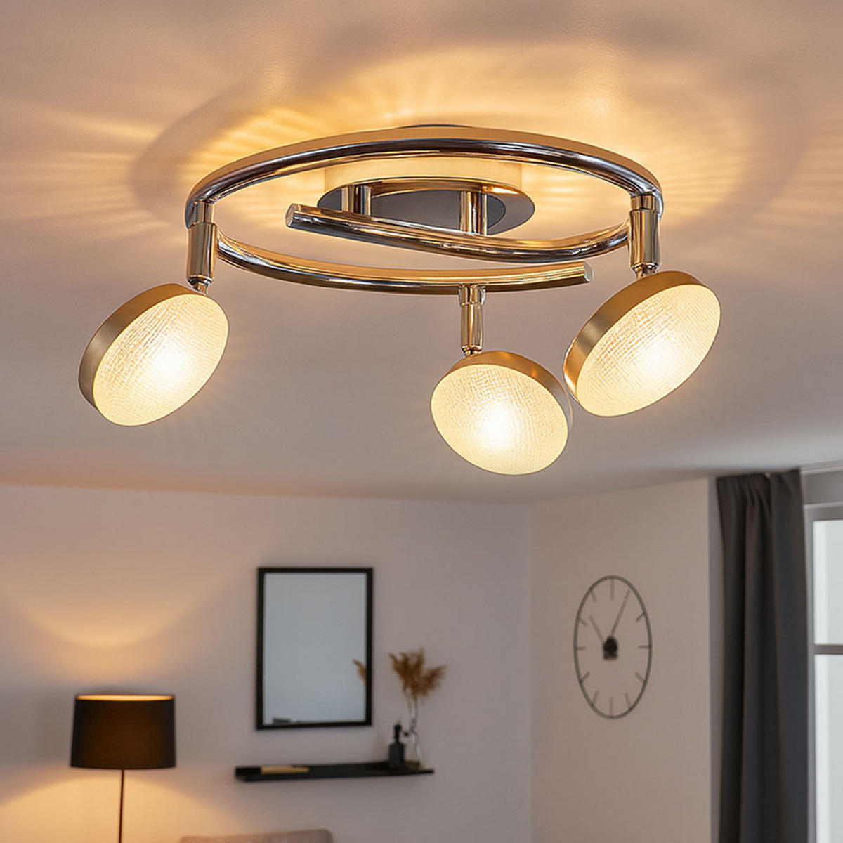 LED DECKENLEUCHTE Alu Chrom Silber - Silberfarben, Metall (25/25/16.5cm) - Globo Lighting