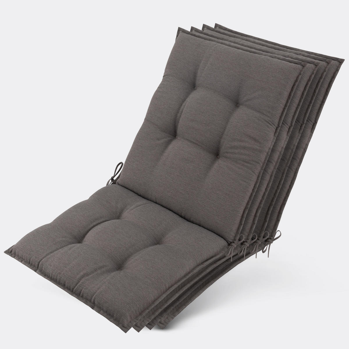 NIEDERLEHNERAUFLAGE Sun-NL 105x50x8cm Taupe (4tlg) - Naturfarben, Textil (50/8/100cm) - Beautissu 