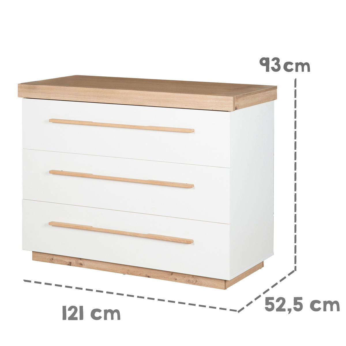 WICKELKOMMODE Lumo - Weiß, Holz (121/103/78cm) - Roba
