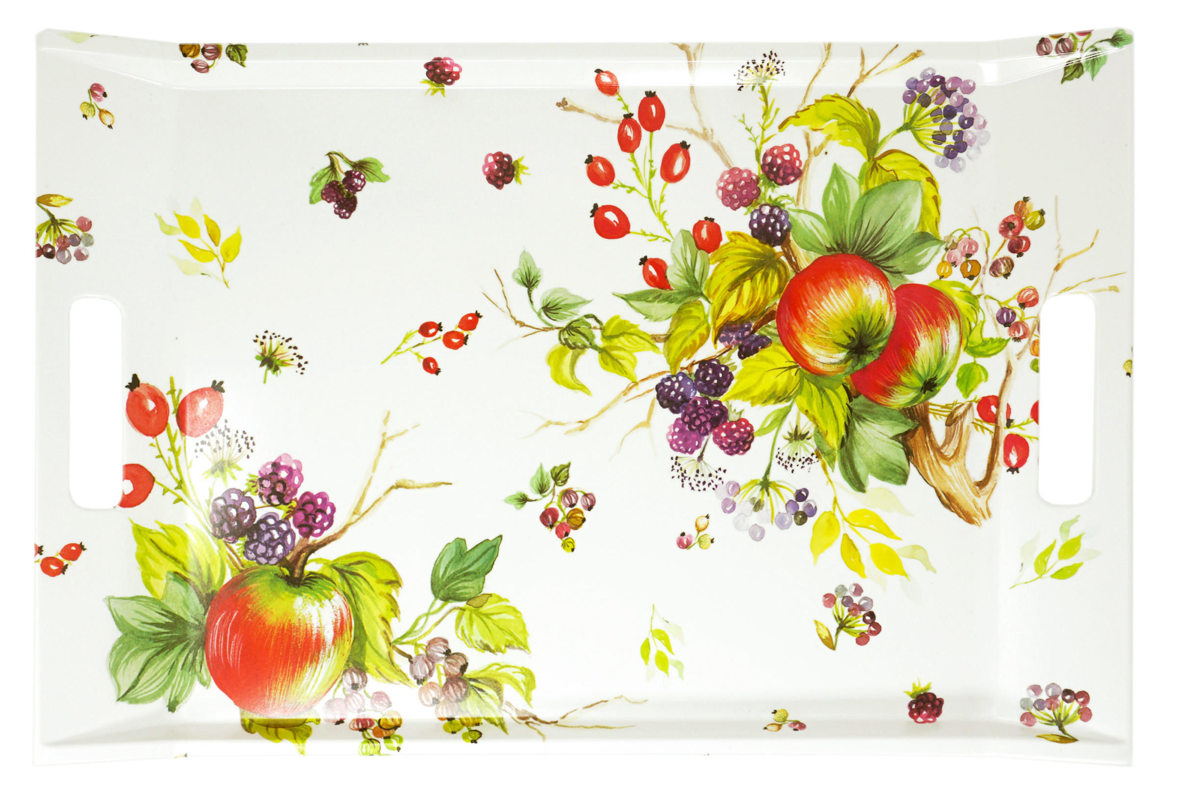 TABLETT Brombeeren, rechteckige Serviertablett mit Griff 47x31 cm - Brombeere, Kunststoff (31/3/47cm) - Lashuma