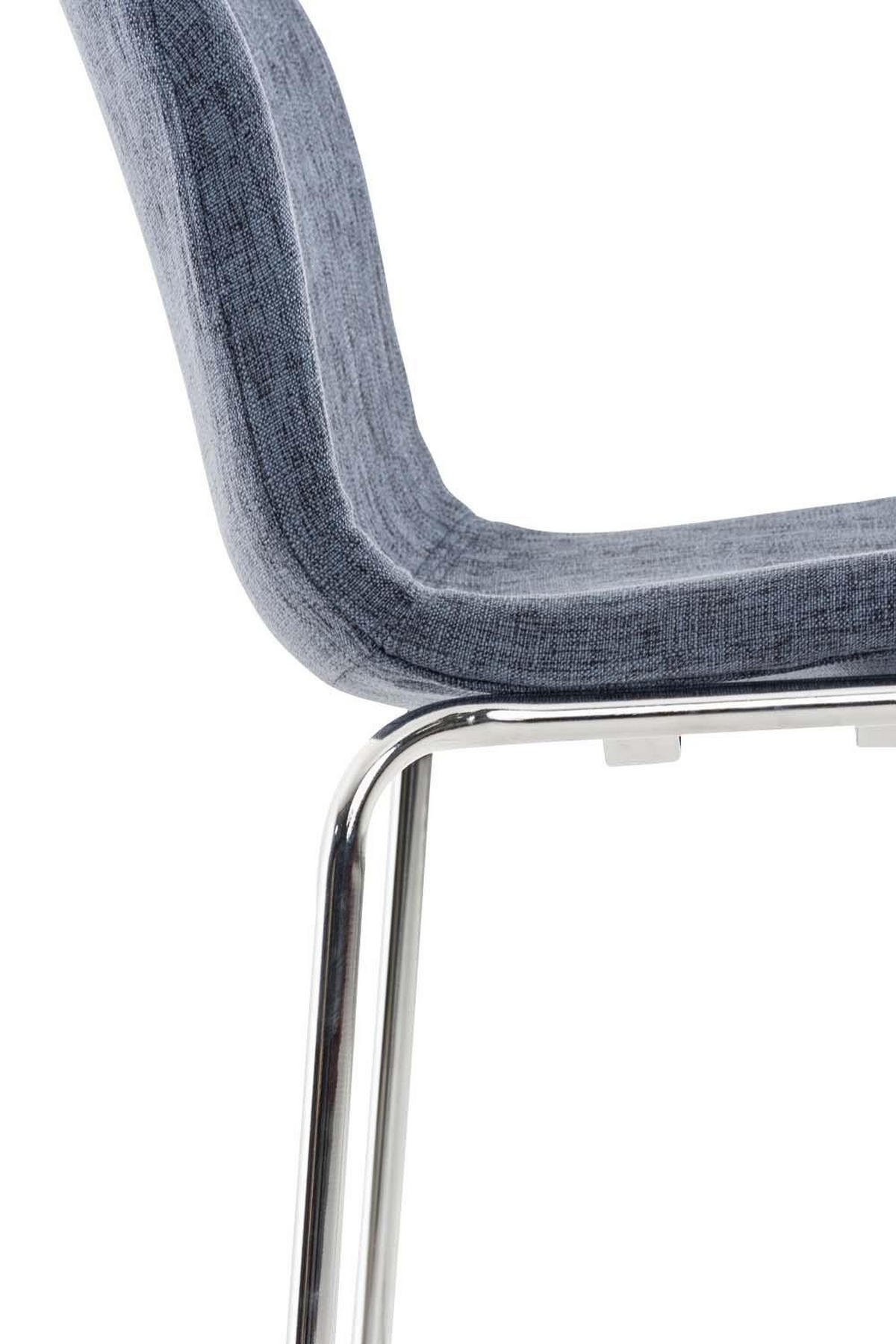 BARHOCKER Stoff Blau - Chromfarben/Blau, Textil/Metall (43/100/48cm) - CLP