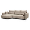 ECKSOFA Oblivio Hellbeige Velours - Beige/Schwarz, Textil/Metall (285/200cm) - Selsey