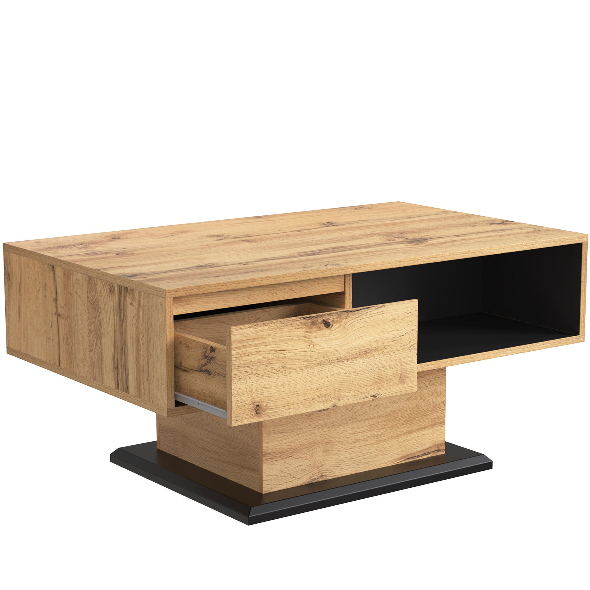 COUCHTISCH Schwarz und Braun 100/47/60 cm - Braun, Holzwerkstoff (100/47/60cm) - Urban Meuble