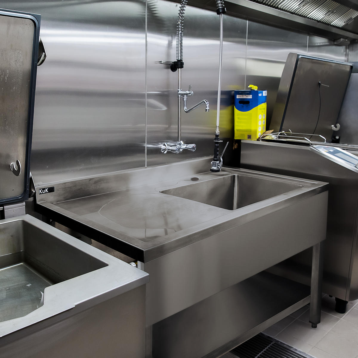 GASTROSPÜLE Edelstahl – 1 Becken Rechts - Alufarben, Metall (120/1/60cm) - Monstershop