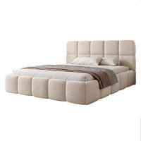 POLSTERBETT CERETTO 180x200 cm Creme Bouclé (Stoff Quelle) - mit Bettkasten und Holzlattenrost - Creme, Holzwerkstoff/Textil (180/200cm) - Ravio
