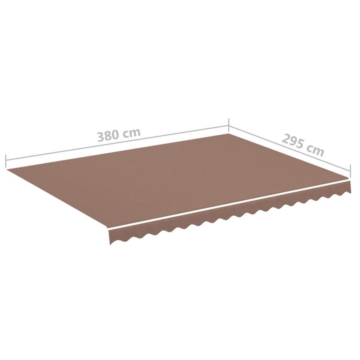 MARKISENSTOFF mit Volant| Braun, für 400x300cm Rahmen | Markisenbespannung Markisentuch - Braun, Textil (380/0.3/295cm) - DELUKE