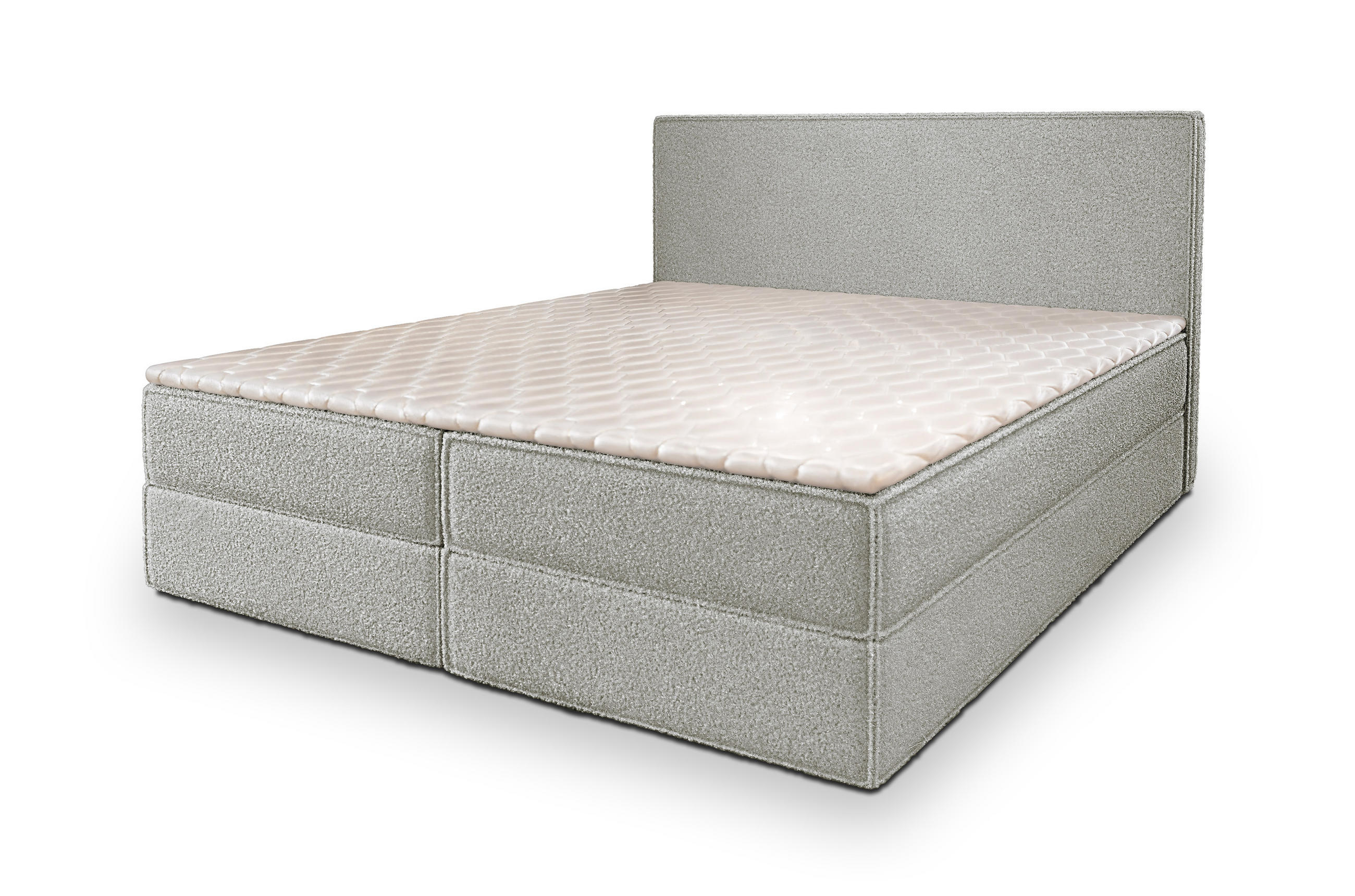 BOXBETT PELLIO 180x200 cm mit Matratze und Topper - Hellgrau - Hellgrau, Holz (180/200cm) - MASSENO