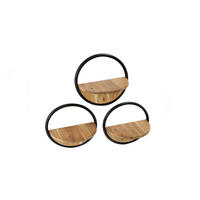 WANDREGAL RUWY 3ER SET Holz Akazie - Naturfarben, Holz (35/35/17cm) - KAWOLA