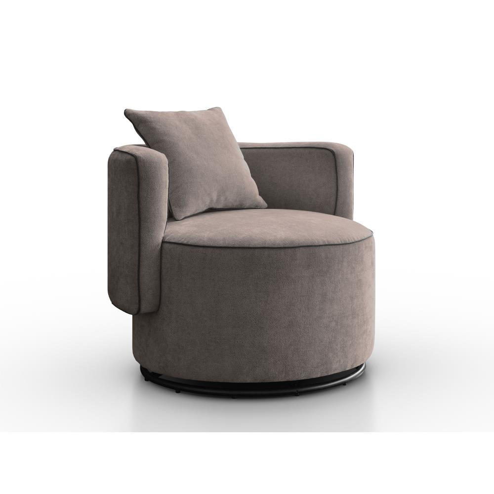 DREHSESSEL Dolce braun velour - Schwarz/Braun, Textil (90/83/90cm) - Beautysofa