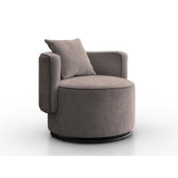 DREHSESSEL Dolce braun velour - Schwarz/Braun, Textil (90/83/90cm) - Beautysofa