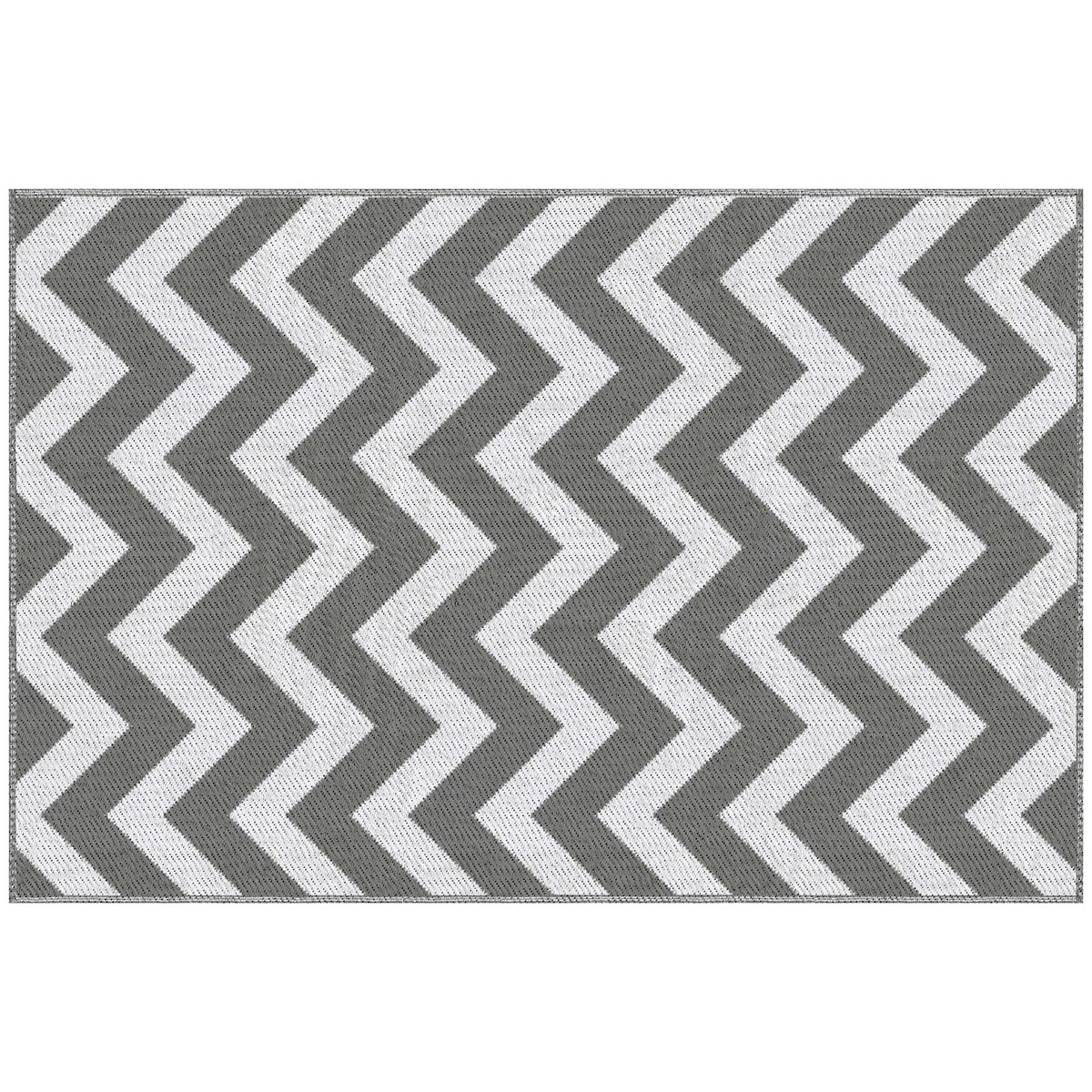 OUTDOORTEPPICH, 310g/m² PP, Hellgrau+Weiß - Hellgrau/Weiß, Kunststoff (182/121cm) - Outsunny
