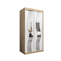 SCHWEBETÜRENSCHRANK 200/100/62 2-türig - Silberfarben/Weiß, Holz/Kunststoff (100/200/62cm) - Abiks Möbel