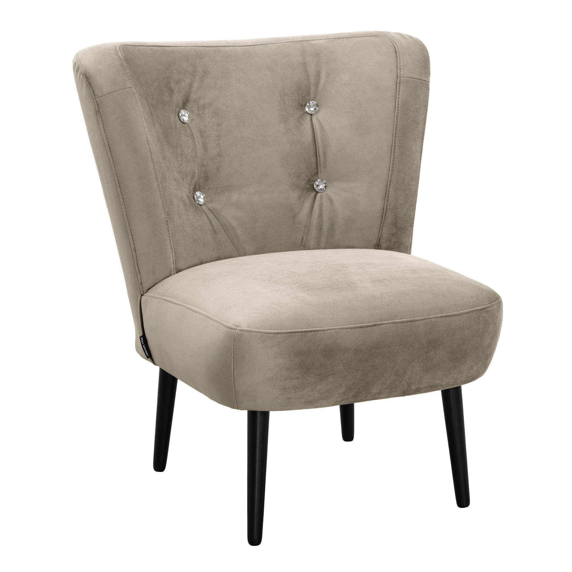 COCKTAILSESSEL Kayleigh Samtvelours sahara - Sahara, Kunststoff (68/80/69cm) - 58aufmkessel