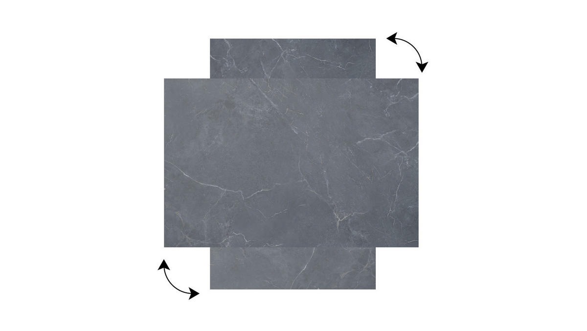 MAGNETTAFEL ANTHRAZIT MARMOR 90x60cm - Grau, Metall (90/60/1.8cm) - ALLboards