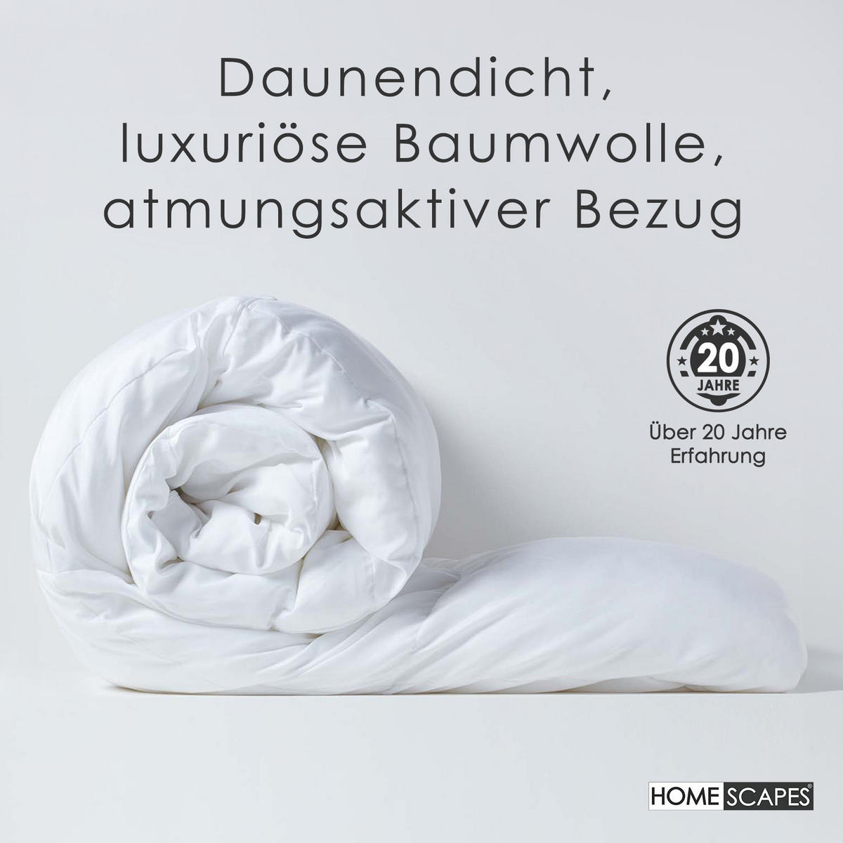 WINTERDECKE extrawarm 200/200 cm, Enten-Federn & Daunen - Weiß, Textil (200/200cm) - Homescapes