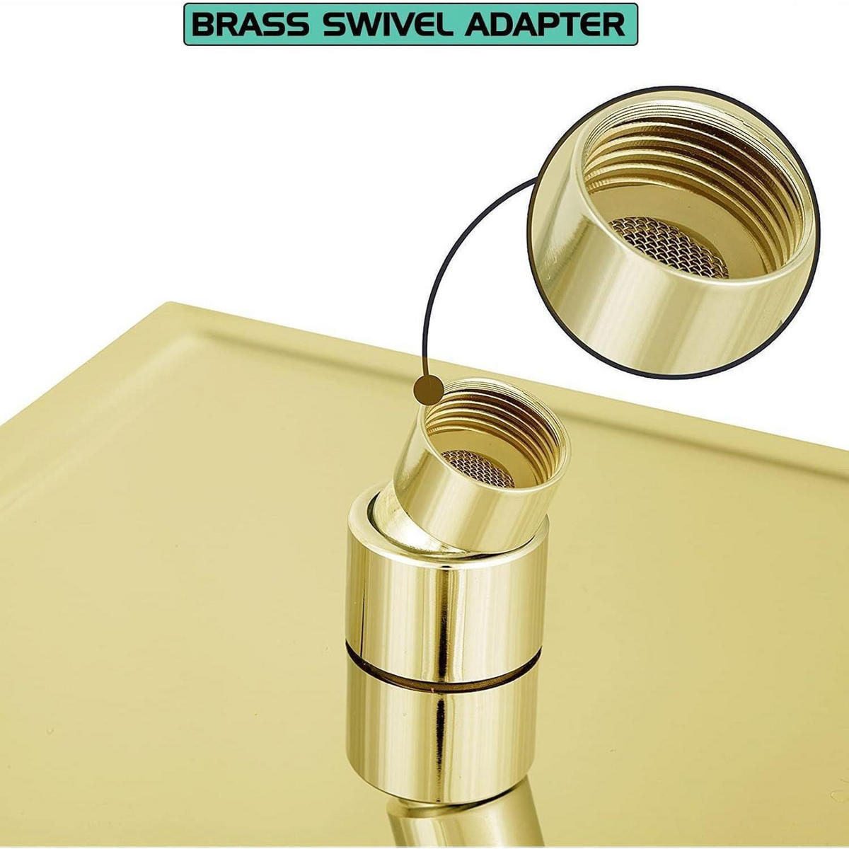 DUSCHKOPF Regendusche 30 cm Quadratisch Gold Edelstahl - Goldfarben, Metall (30.5/12.7/30.5cm)