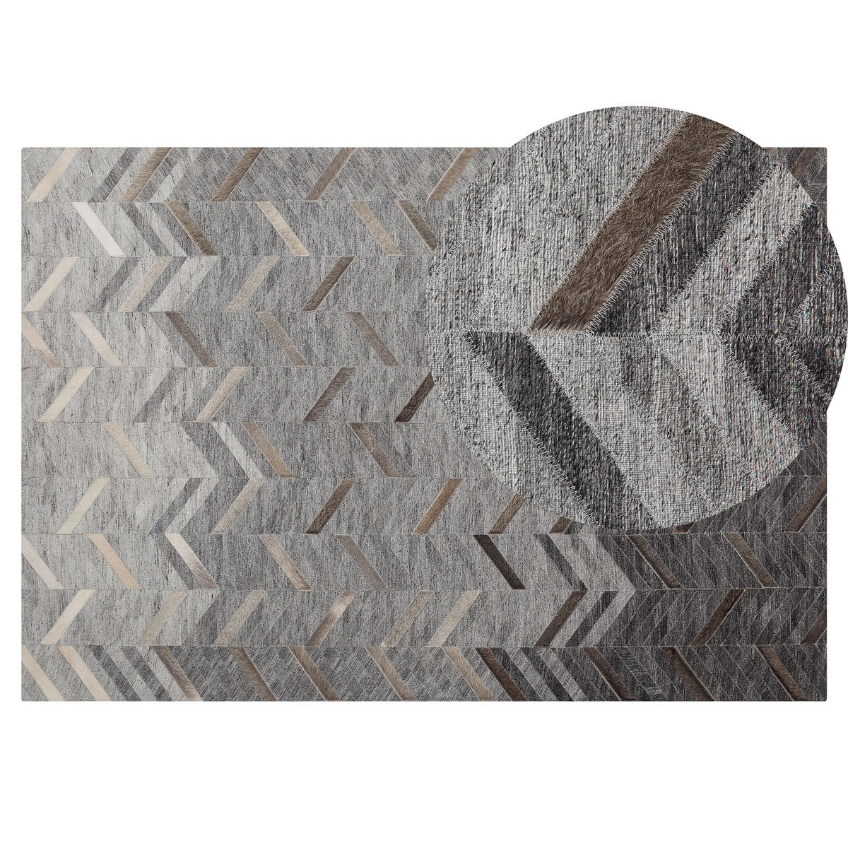 KURZFLOR-TEPPICH Arkum 200/140 cm - Grau, Naturmaterialen (140/200cm) - Beliani