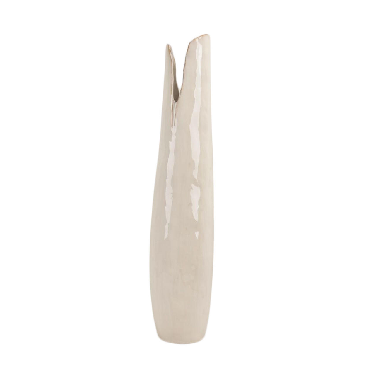 VASE Mesa - Weiß - 19/18.5/77.5 cm - Weiß, Keramik (77.5cm) - Light & Living
