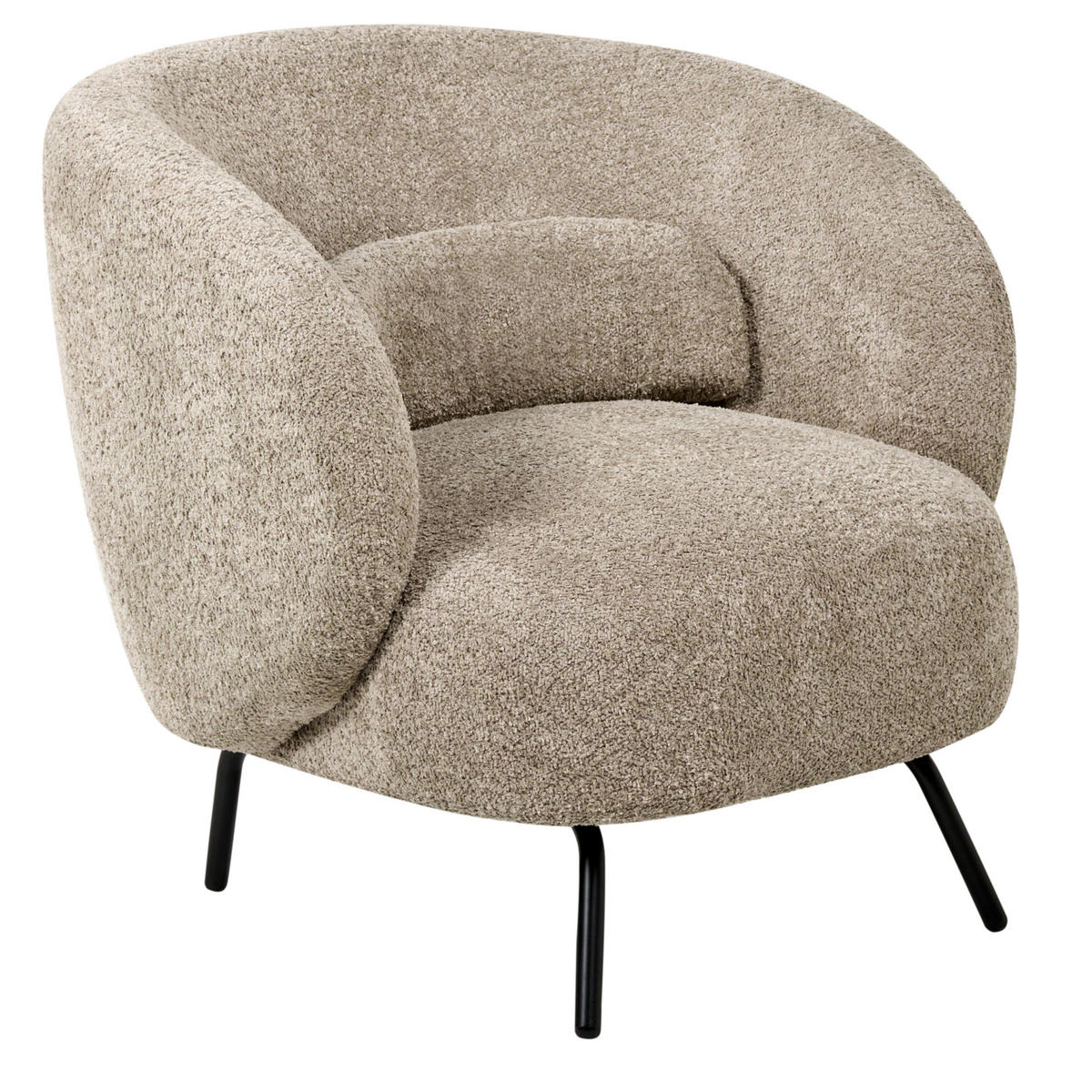 SESSEL Taupe Makela - Taupe/Schwarz, Textil (75/72/74cm) - Beliani