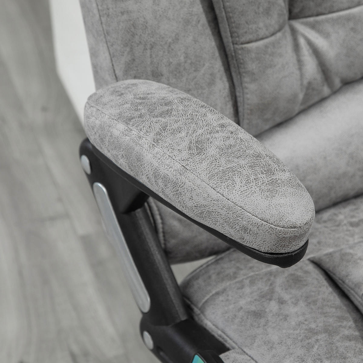 CHEFSESSEL Weiß, Teddy, Massage, Wärme, Liegefunktion - Grau, Metall (72/120/68cm) - SHOPENTRA