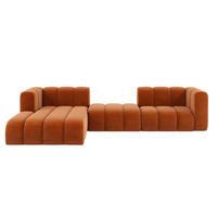 ECKSOFA L-Form Grand L 319 cm, Veloursstoff Salvador, Braun, Links - Braun, Holz (319/179cm) - Kaiser Möbel