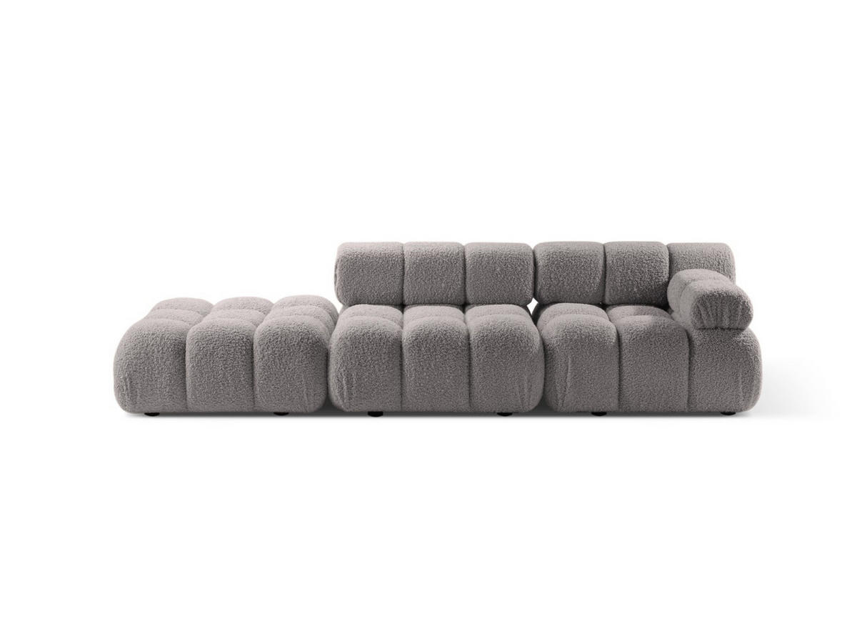 SOFA modular rechts Bellis aus Boucle hellgrau 4 Sitzplätze - Hellgrau, Textil (282/70/94cm) - Micadoni