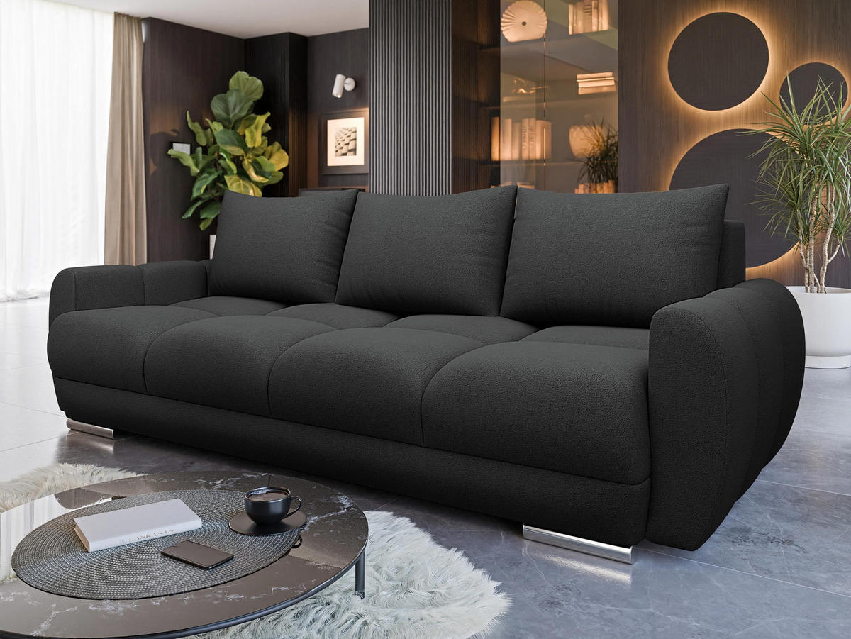 SCHLAFSOFA Logo 3 - Anthrazit/Silberfarben, Holz/Kunststoff (234/89/97cm) - MIRJAN24