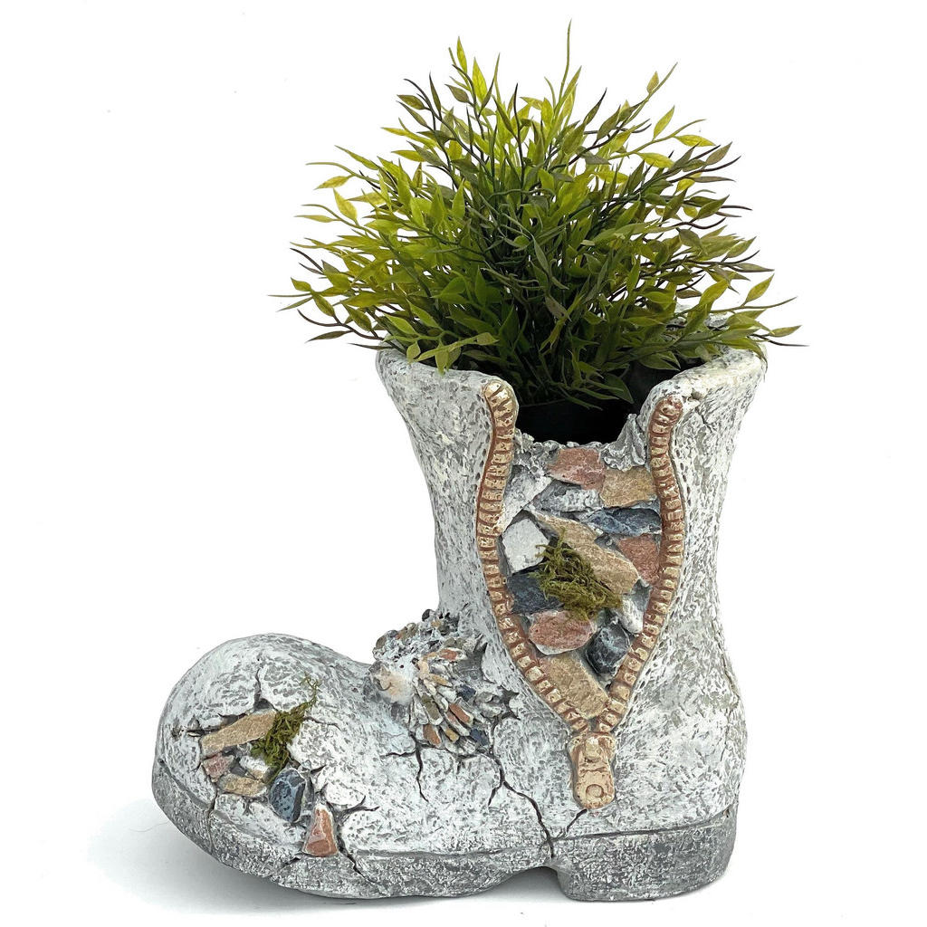Thumbnail - Xxxl Pflanztopf, Grau, Naturmaterialien, 32x28.5x19 cm, Dekoration, Blumen & Zubehör, Übertöpfe