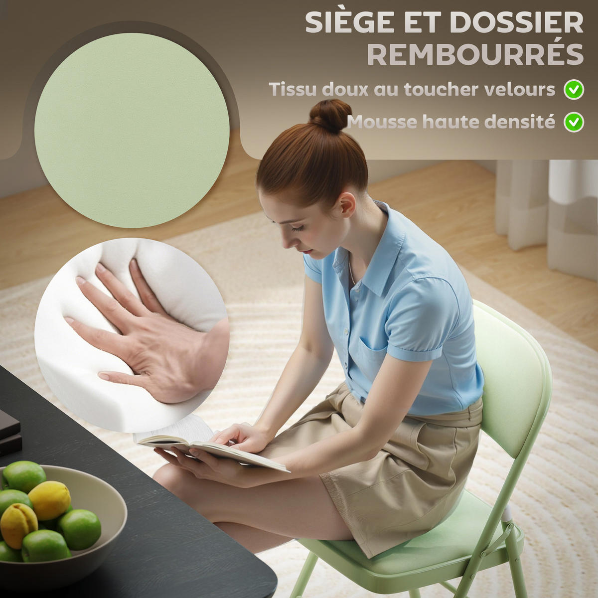 KLAPPSESSEL Grun 4 Stück - Grün, Naturmaterialien (45/78/46cm) - GiPP