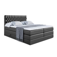 BOXSPRINGBETT SERENE KING - 200 x 200 - H3/H4 - Schwarz Hochglanz - Schwarz Hochglanz, Holzwerkstoff (200/200cm) - ALTDECOR