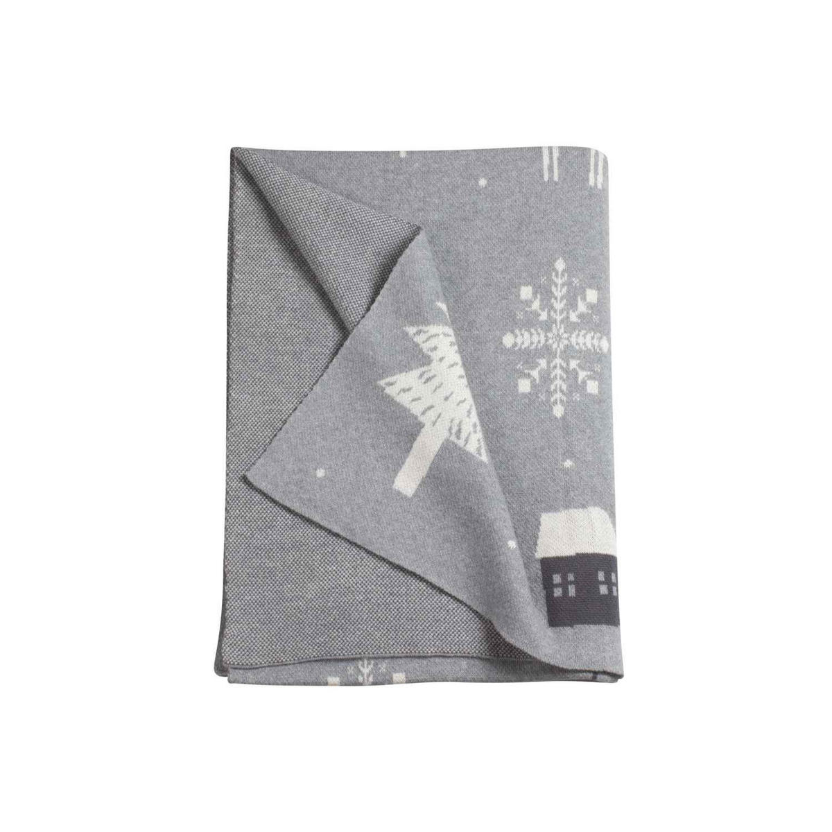 WINTER WOHNDECKE SCANDINAVIAN - Grau, Textil (130/170cm) - Tom Tailor