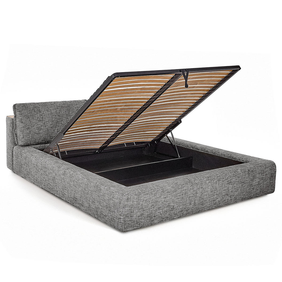 POLSTERBETT - Graubraun, Textil (180/200cm) - home24