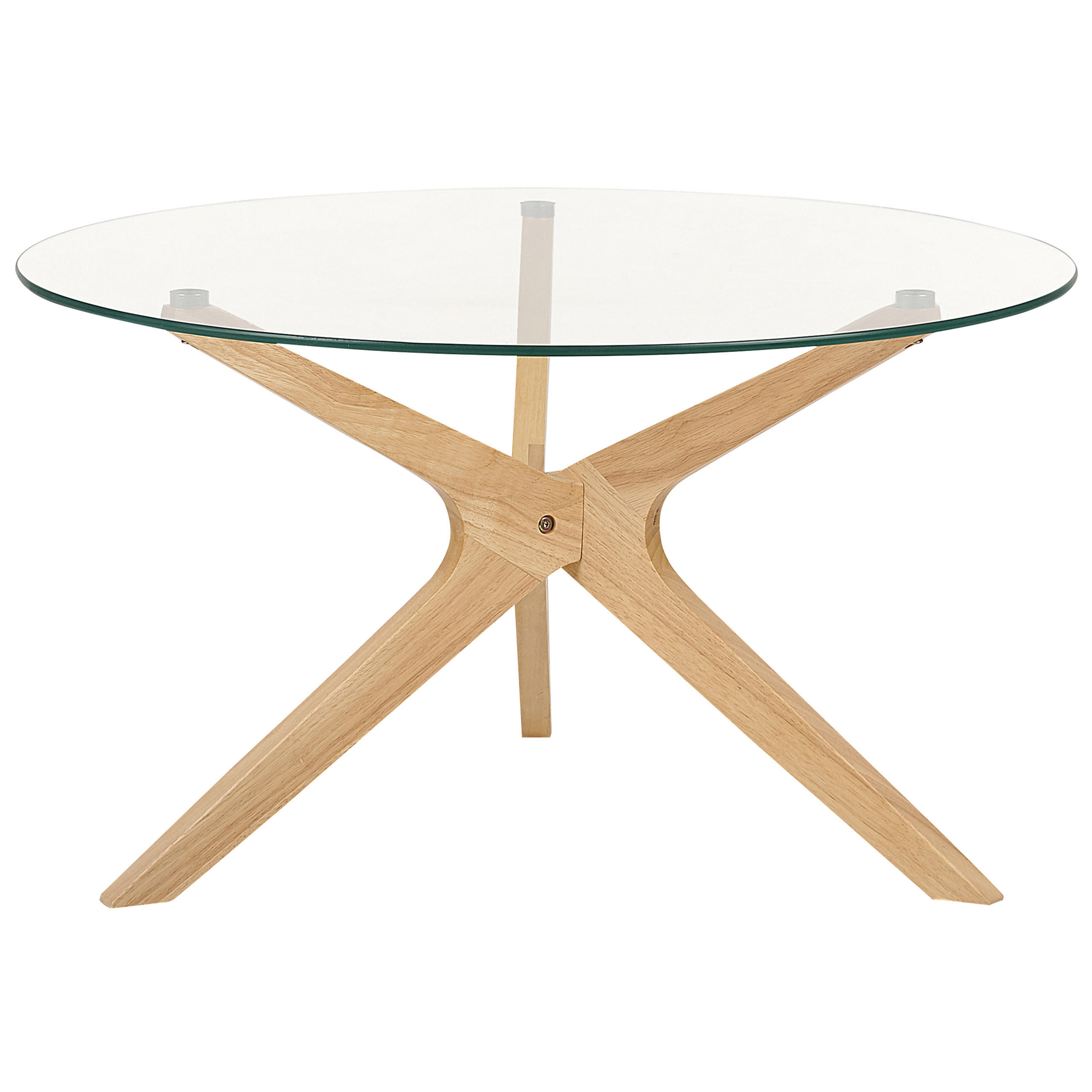COUCHTISCH Glas transparent/hellbraun 80 cm Valley - Hellbraun/Transparent, Glas (80/80/46cm) - Beliani