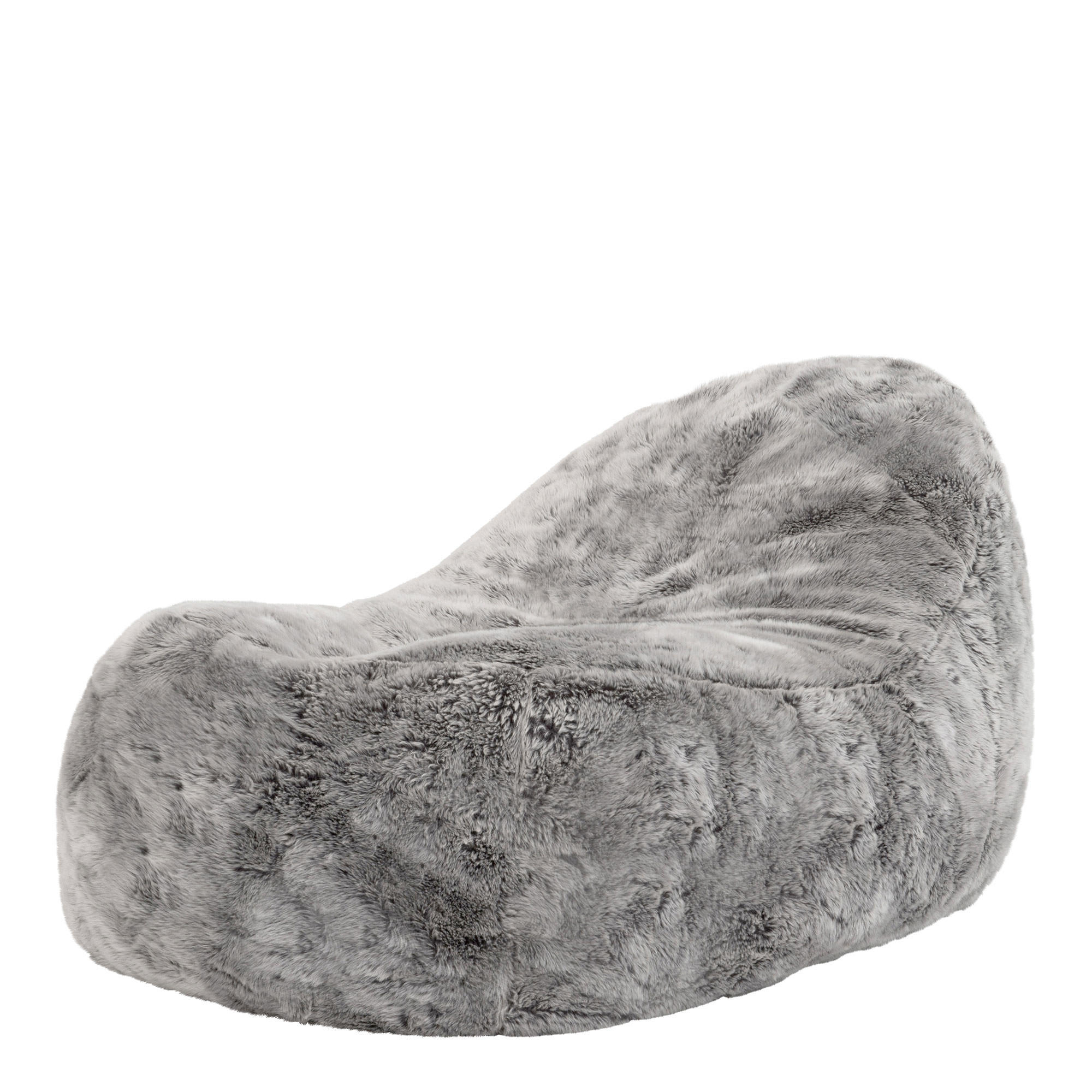 SITZSACK-LIEGE aus Kunstfell - Grau, Kunststoff (105/51/130cm) - icon