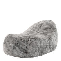 SITZSACK-LIEGE aus Kunstfell - Grau, Kunststoff (105/51/130cm) - icon