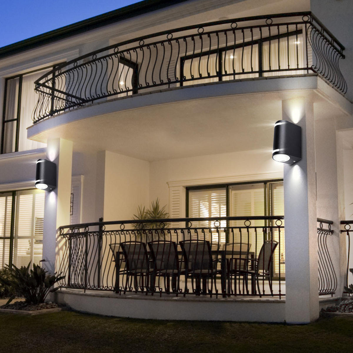 AUSSEN-WANDLEUCHTE Aluminium Schwarz - Schwarz, Metall (7/15/9.5cm)