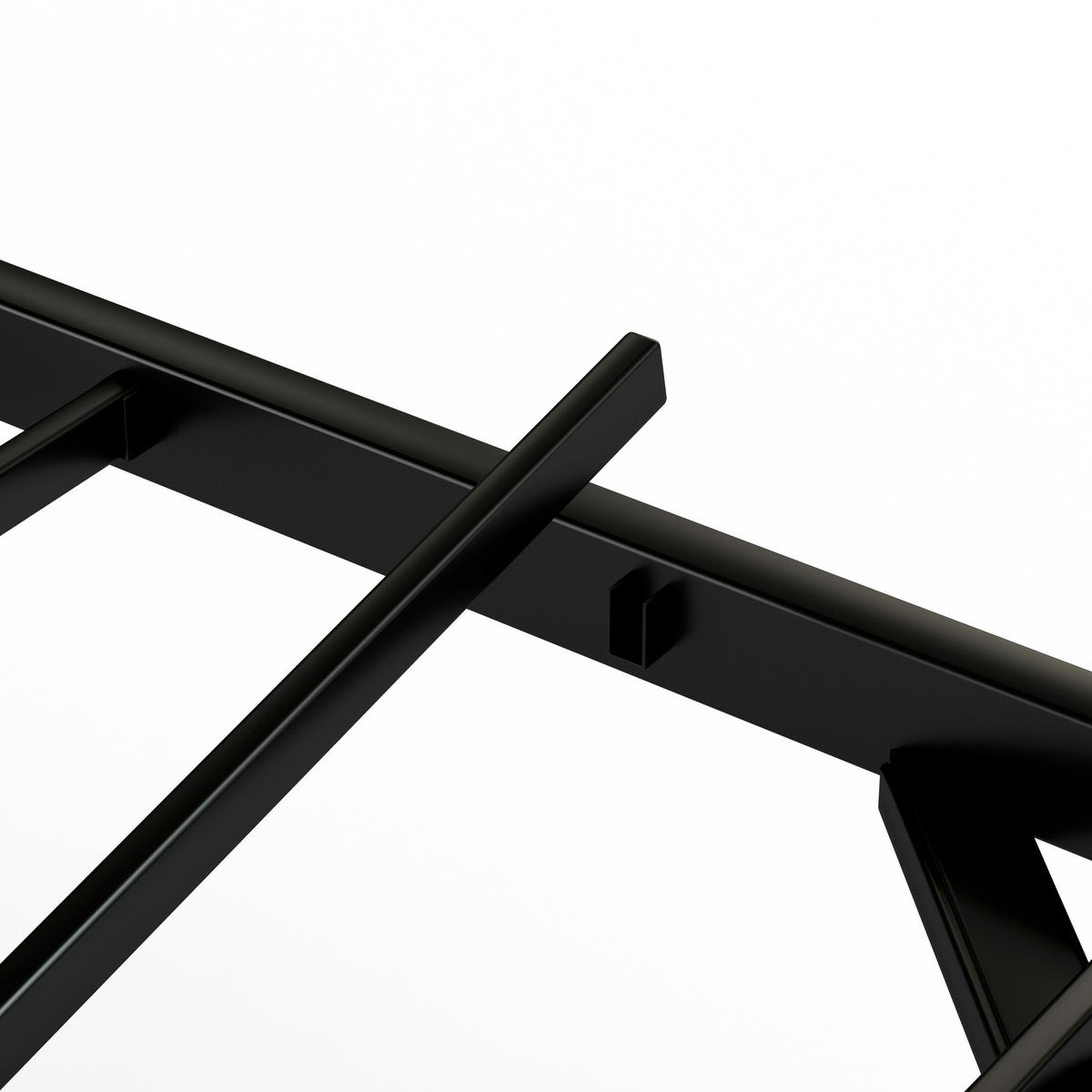 METALLBETT 160/200 cm in Schwarz mit LED, USB und Type-C im Schwebelook - Schwarz, Metall (160/200cm) - STILVORA